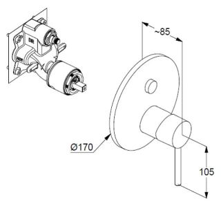 Смеситель для ванны и душа Kludi Bozz 386595376 белый матовый